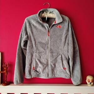 The North Face Snuggly Grey Fleece Jacket With Zipper • Size Small